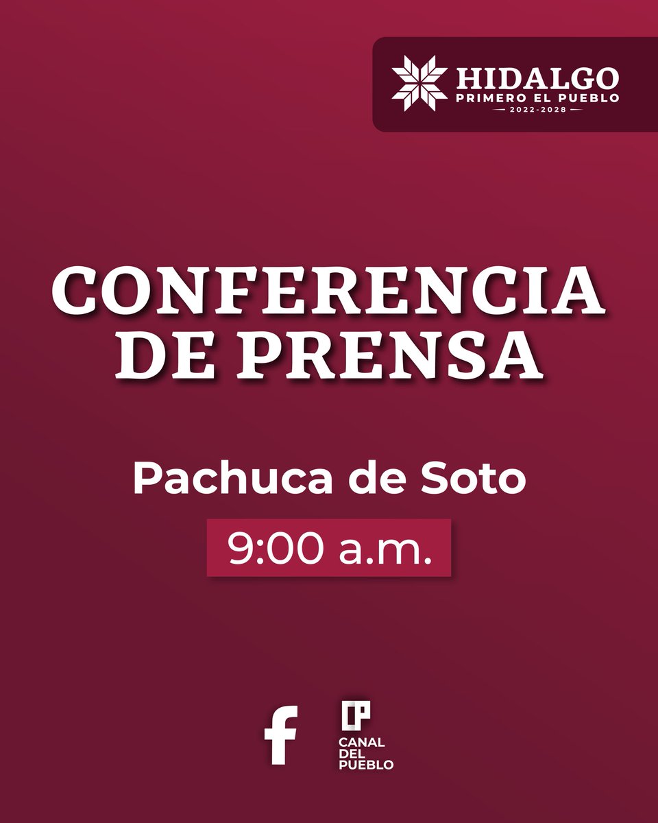 Les invito a seguir la conferencia de prensa.

En este espacio les compartiremos la información relevante y la labor con la que estamos impulsando a Hidalgo.

#PrimeroElPueblo