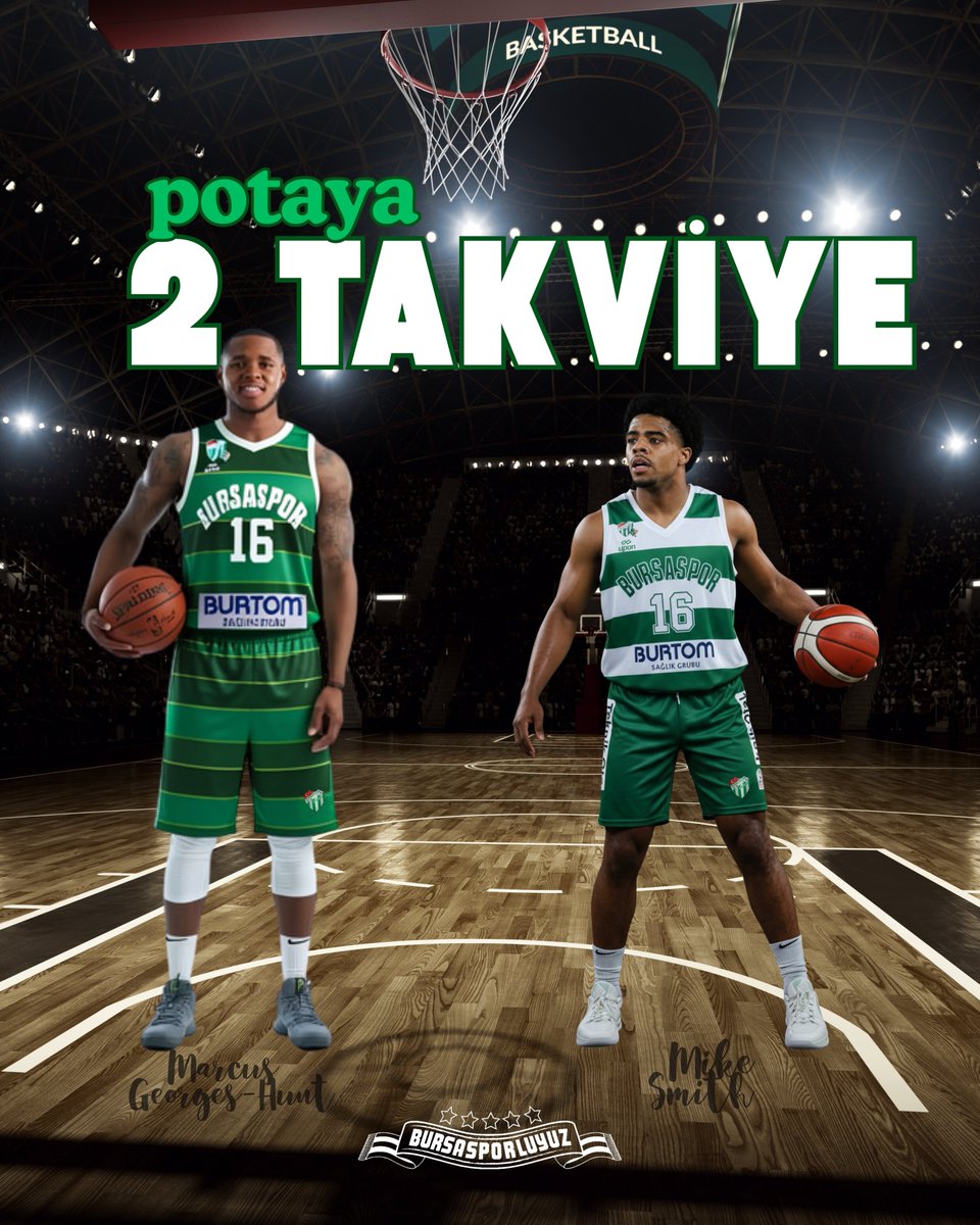 ✍️POTA'YA 2 TAKVİYE BİRDEN Bursaspor Basketbol, Fransa'nın ESSM Le Portel  takımında forma giyen oyun kurucu Mike Smith (1997, 1.89) ve sezona Çin'in  Liaoning Flying Leopards takımında başlayan Amerikalı skorer guard Marcus  Georges-Hunt (