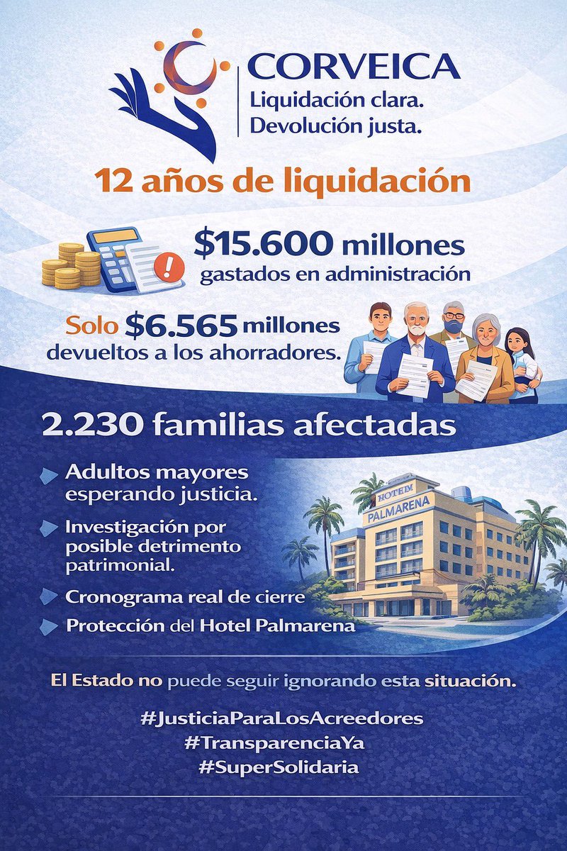 unitaxiomara's tweet photo. 12 años liquidando un entuerto en el que solo han ganado los interventores. ¡Necesitamos la devolución de nuestros ahorros! 
@supersolidaria_ 
#TransparenciaYa 
#JusticiaParaLosAcreedores 
@MinAgricultura 
@SomosAGROSAVIA 
@ICACOLOMBIA https://t.co/7fou0bYCmG