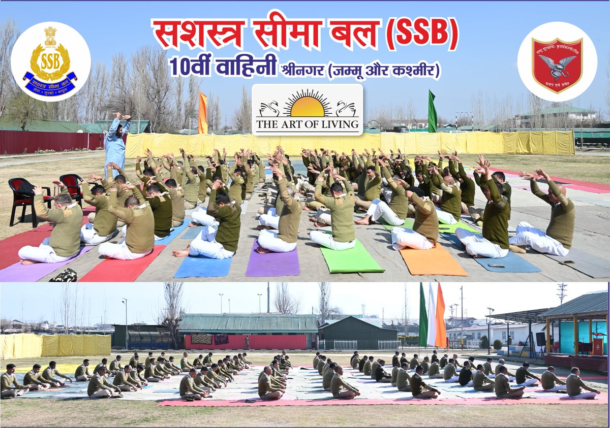 10BnSSB_INDIA's tweet photo. @10BnSSB_INDIA #Srinagar में 23 से 28 फरवरी तक चलने वाले  #ArtOfLiving कोर्स के आयोजन का शुभारंभ कमाण्डेन्ट महोदय द्वारा किया गया। जवानों को मानसिक स्वास्थ, तनाव प्रबंधन, संतुलित एवं सकारात्मक जीवनशैली को सुदृढ़ करने की दिशा में एक महत्वपूर्ण संकल्प । #StressFreeForces @SSB_INDIA https://t.co/v2oitqdLJH