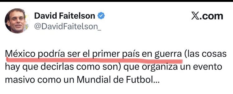 Este híper pendejo tuit le va a costar la chamba a <a href="/DavidFaitelson_/">David Faitelson</a> porque adivinen qué empresa perdería miles de millones si se cancela el Mundial en MX? TELEVISA. Pero pues puede más el fachismo!!