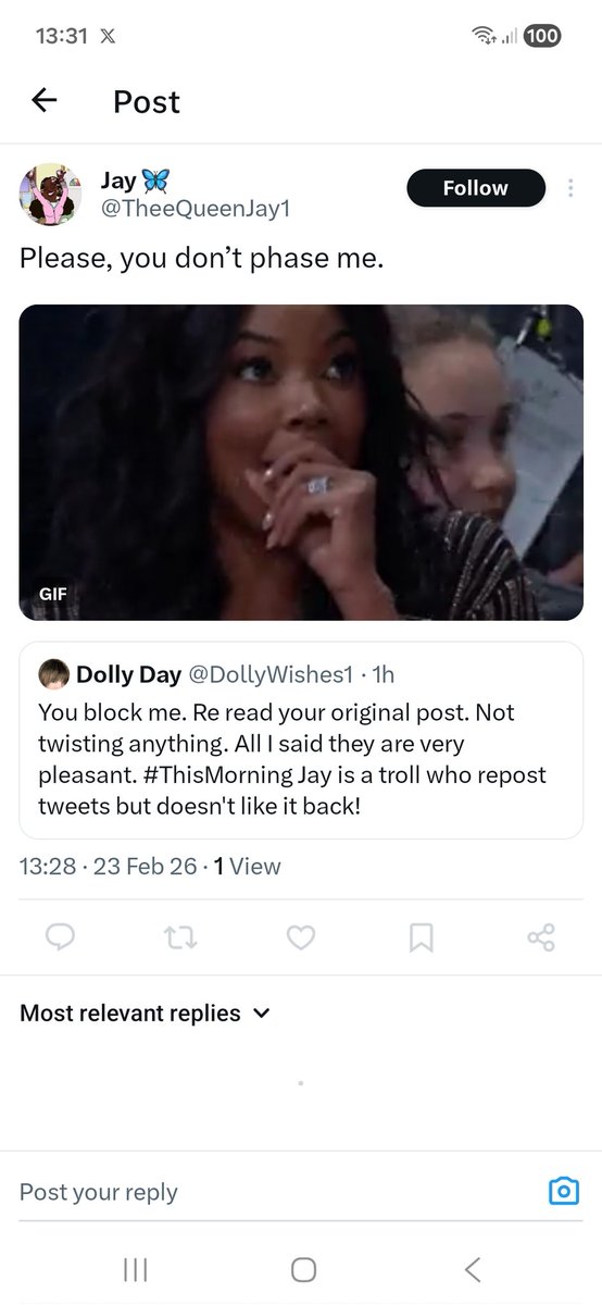 DollyWishes1's tweet photo. @TheeQueenJay1 Oh dear if only they could understand what they posted. Perhaps a dictionary would help. I think the word you want is Faze
#GetADictionary https://t.co/CVl5pCoNYR