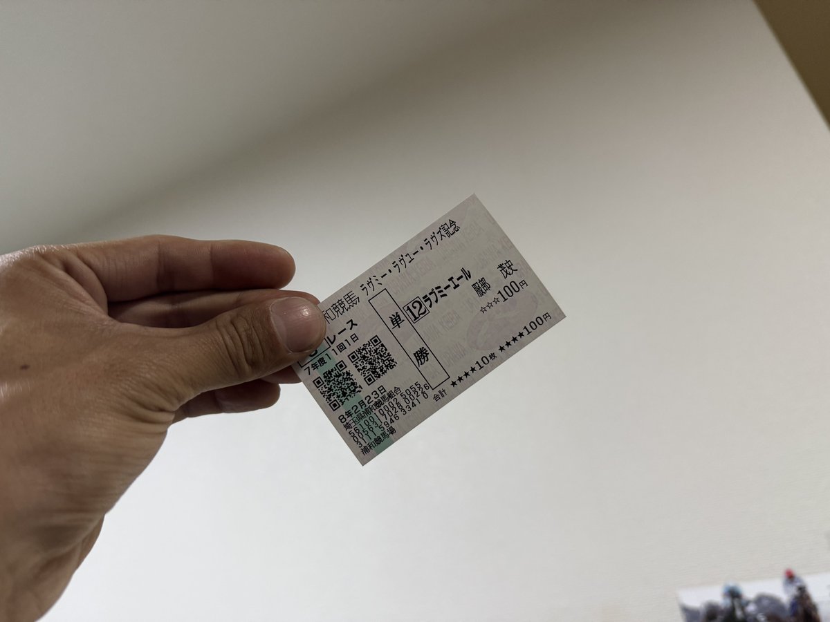 わいみたいに記念馬券じゃ〜い！って何枚も知人分も代行でいっぱい買う