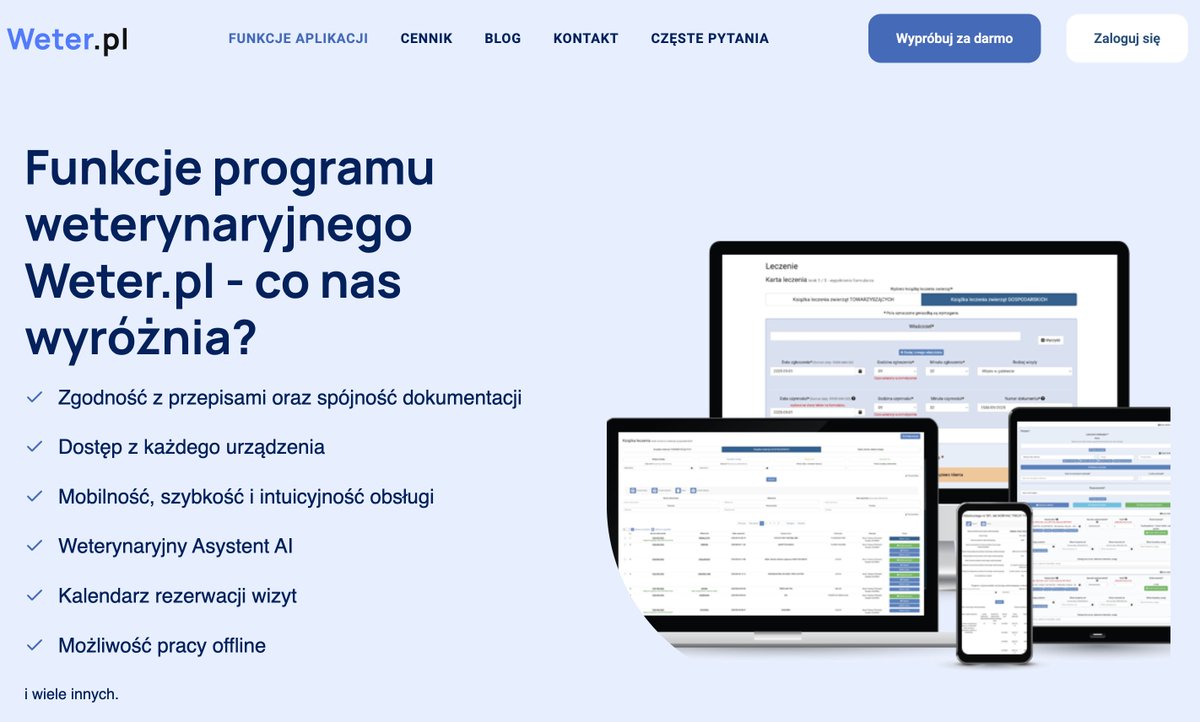 weterPL's tweet photo. https://t.co/FbODhUDRBD to program z solidnym zestawem niezbędnych funkcji dla kliniki weterynaryjnej: rezerwacje online, aplikacja mobilna, praca offline, kalendarz, sms-y, książka leczenia (zw. towarzyszące i gospodarskie), karty obrotu detalicznego lekami, rejestry i wydruki szczepień, magazyn, faktury i finanse, poznaj więcej funkcji na stronie https://t.co/aT7kxKQkzi