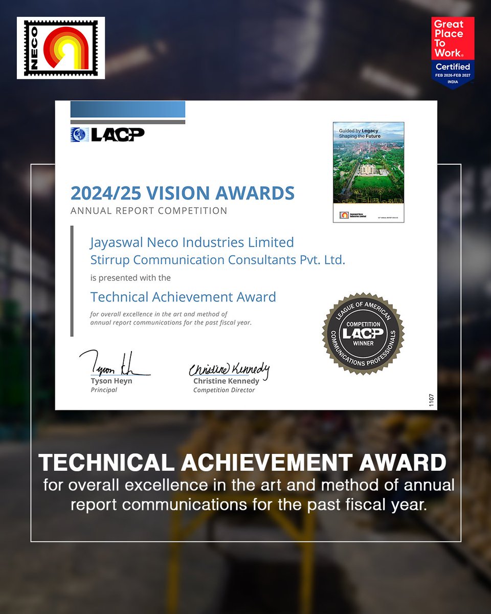 Jayaswal Neco Industries Ltd tweet media