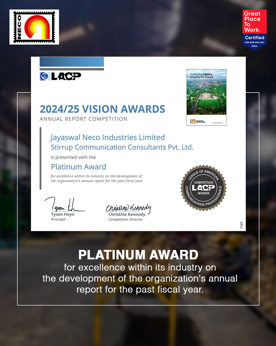 Jayaswal Neco Industries Ltd tweet media