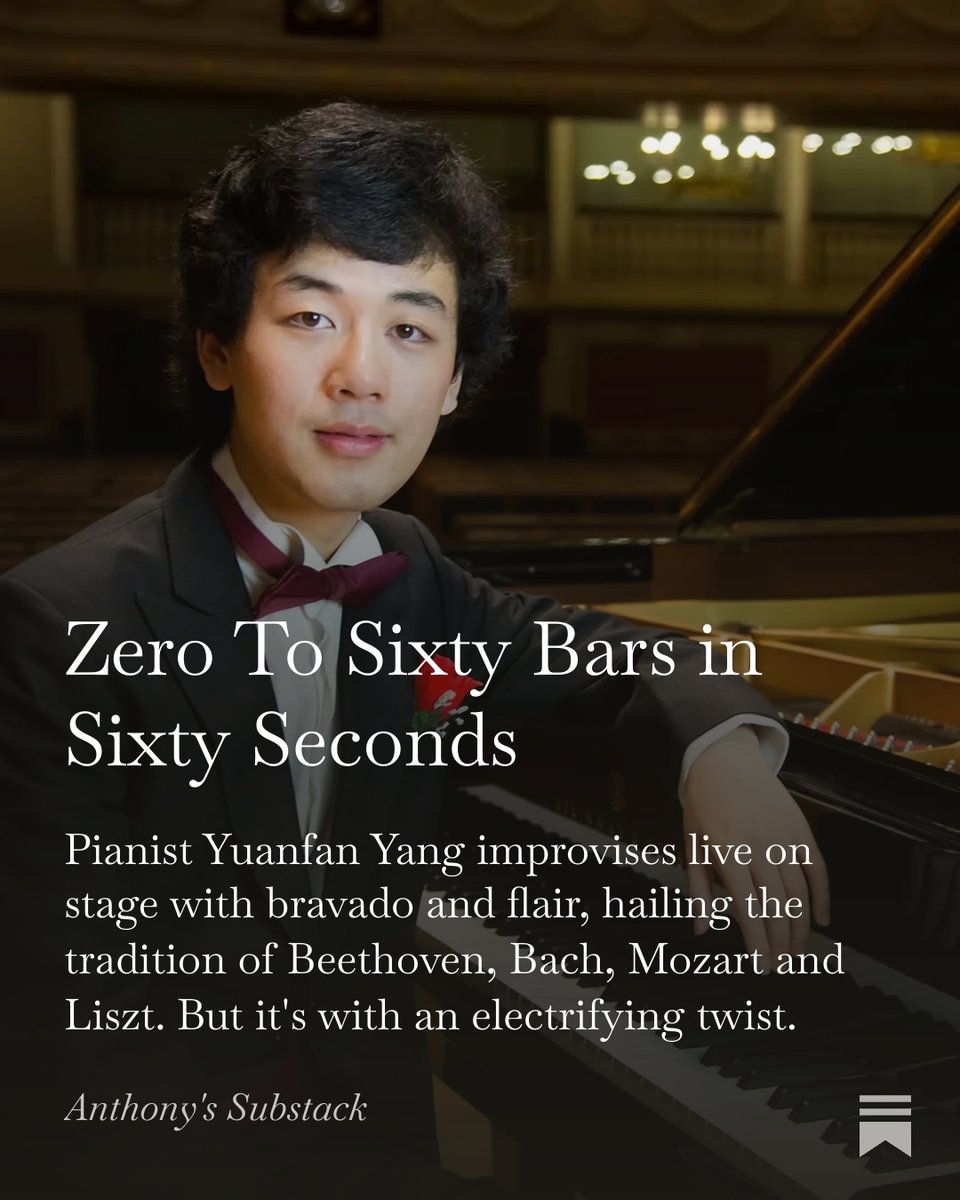 AnthonyKaChun's tweet photo. 🚨 NEW feature Interview on piano improvisation extraordinaire Yuanfan Yang on my Substack. 

"Improvisation takes us to unchartered territory" 

https://t.co/GJkXhpNoDx https://t.co/Y09QDGz5vB