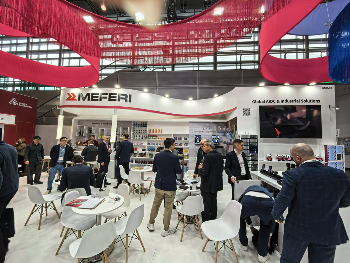 Meferi_Tech's tweet photo. EuroShop 2026 - Day 2 at MEFERI
Even stronger momentum today - a busy booth, new discussions, and already promising agreements in motion.

Visitors are responding to what truly matters in retail:

quality, functionality, security, and the right price-performance balance.

A big thank you to our growing network of partners presenting powerful solutions at the MEFERI booth.

There’s still time to see it all live - new products, innovative retail technologies, and yes… great coffee and more.

📅 FEB 22–26

⏰ 12:30–13:00 (Daily)

📍 MEFERI Booth · Hall 6 · Booth G80

Daily New Product Presentations:

• ME87 · Built-in UHF RFID PDA

• MP30 · Mobile Label Printer

• MH50 · Wireless Headset

Presented by:

Olivier Faugere

Senior Vice President of Sales Europe

Register for the MEFERI Aperitivo and join us at the booth:

👉 https://t.co/P6N0vFJT5j

#EuroShop2026 #MEFERIexhibits #RetailTech #AIDC #RFID #MEFERI