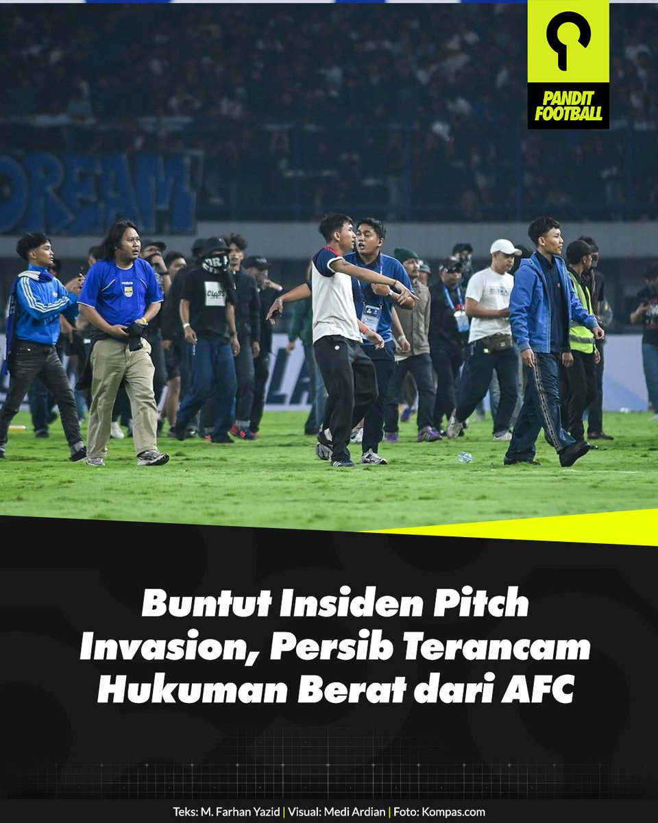 Persib Bandung terancam sanksi berat dari Asian Football Confederation akibat insiden pitch invasion di Gelora Bandung Lautan Api yang bisa berujung denda besar hingga larangan laga internasional. Apakah ini akan jadi momentum pembenahan total sistem keamanan sepak bola nasional?