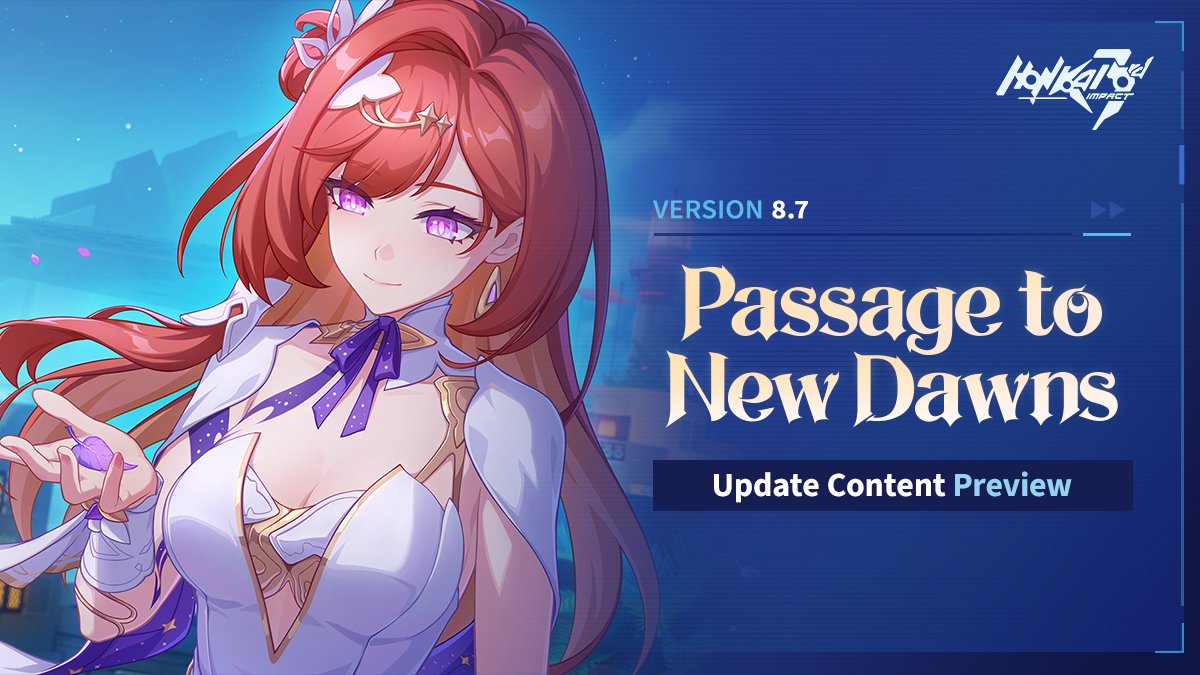 Hello, Captain! Today, we will introduce you to v8.7's events! You can find out more about the main story interlude "The Night Which the Light Dreams Of", new Divine Key "Pact of Companionship", anniversary spend bonuses, Supply details, and more!
>> hoyo.link/lNw0w5eqG