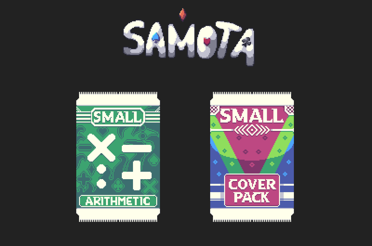 Cover Pack or Arithmetic Pack…

Which one are you opening first? 👀

👉 Wishlist SAMOTA on Steam store.steampowered.com/app/4210350/Sa…

#Samota #IndieGameDev #GameDev #PixelArtist #Deckbuilder #CardGame #SteamWishlist #Roguelike