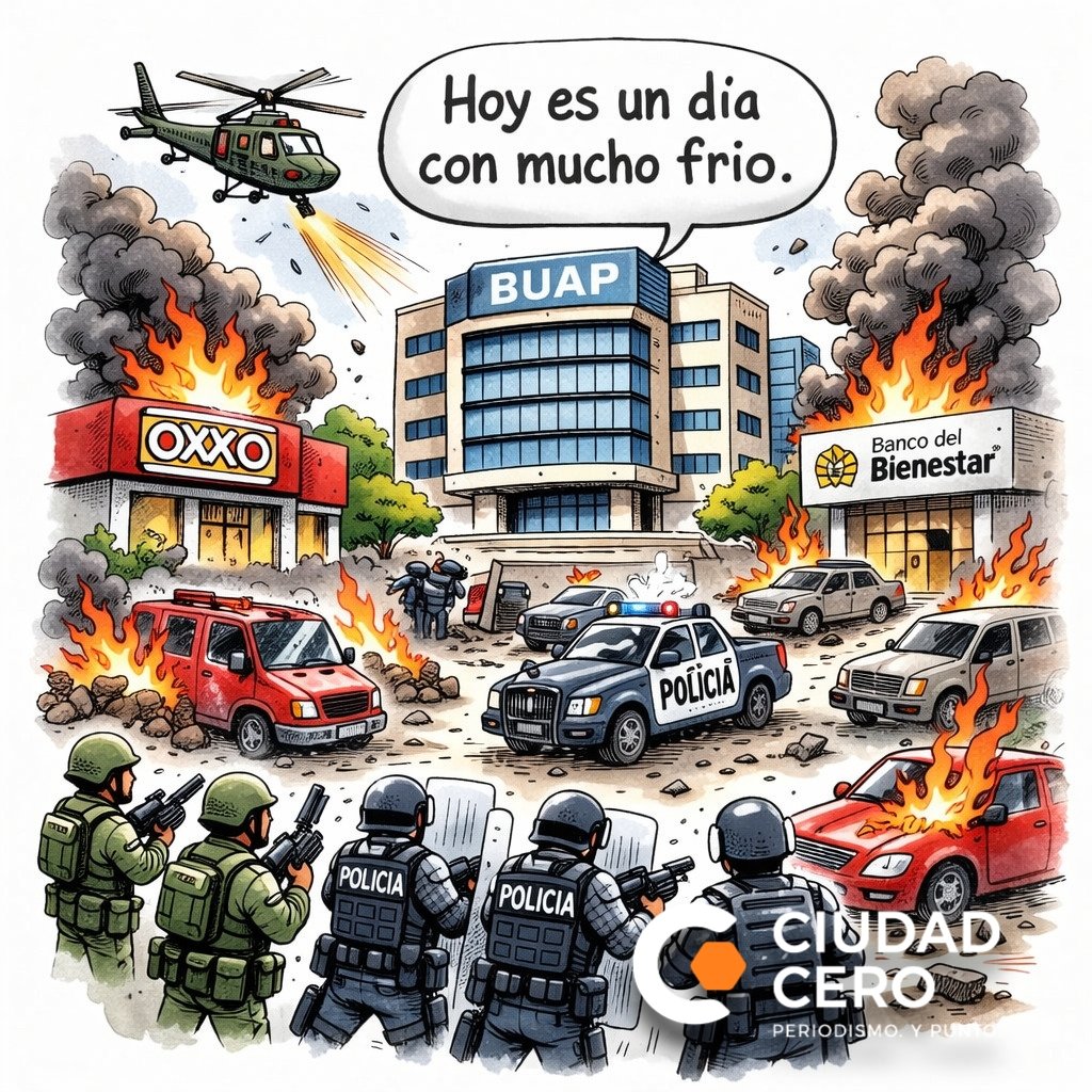 🎭  En Puebla, la violencia también provoca ausencias, aunque no todos lo admitan.

Tras el abatimiento de Nemesio Oseguera Cervantes, líder del CJNG, distintas universidades suspendieron actividades este lunes 23 de febrero. El contexto no daba para aulas llenas.

Universidad de