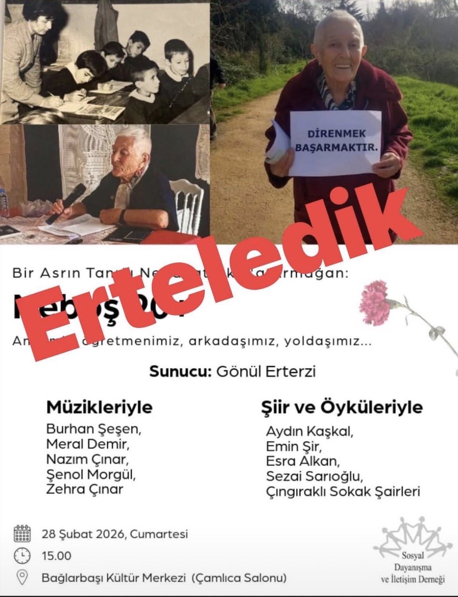 Sevgili Neboşumuz için yapacağımız etkinliği, sağlığı nedeniyle ileri bir tarihe erteledik. 

Ayrıntılı bilgiyi vereceğiz…