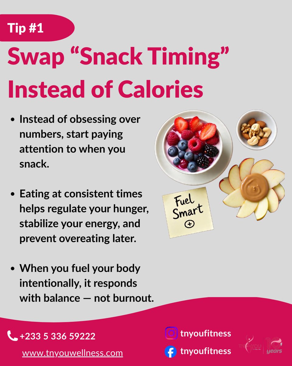 TNYouFitness's tweet image. 💪✨ Start your day with protein, snack smartly, and spice up your meals - your body will thank you. Start today by signing up for The New You!
#TNYOUFitness #WeightLossTips #HealthyHabits