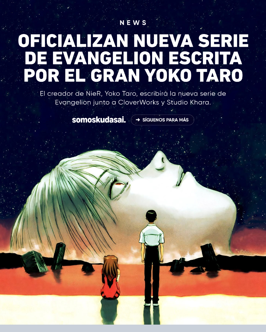 SomosKudasai's tweet photo. ¡Es oficial! Hay una NUEVA serie de anime de 'Neon Genesis Evangelion' en producción.

El equipo es una locura:
📝 Guion: Yoko Taro (NieR)
🎼 Música: Keiichi Okabe
🎬 Animación: CloverWorks x Studio Khara https://t.co/PsCZwOs2b0