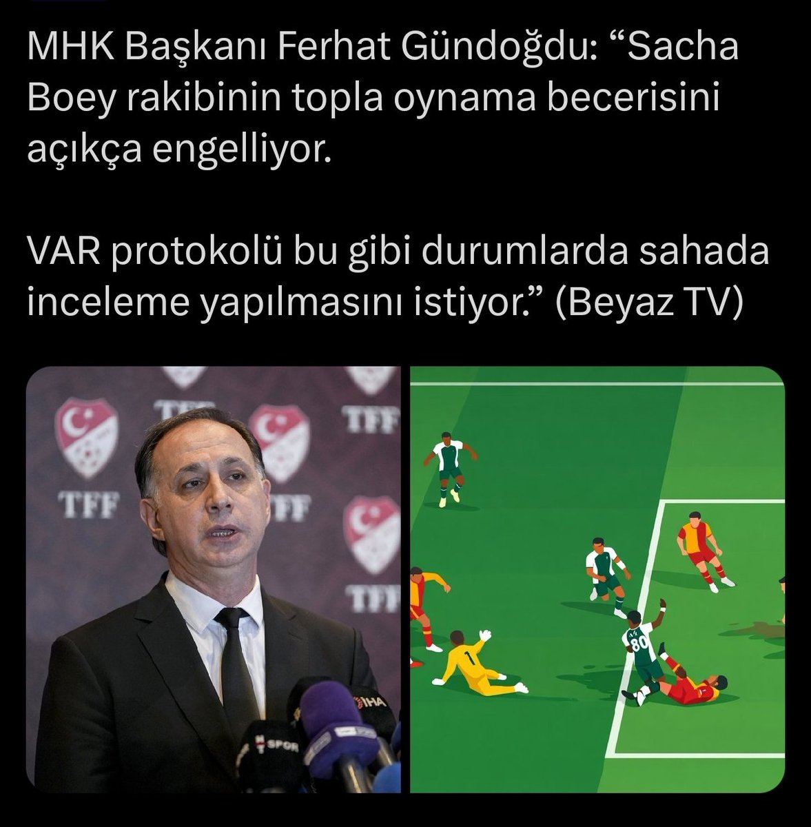 Sözde MHK başkanı (özünde fb sözcüsü) olan çapsız beceriksiz Ferhat Gündoğdu bu sezon 2 kere pozisyon yorumladı. 
2 si de Galatasarayın aleyhine olan pozisyondu ve hakemlerin avukatlığına soyundu. 
Hepinizi üst üste koyacağız, 
Şampiyon Cimbom Yazdıracağız ! 
#Hedef26