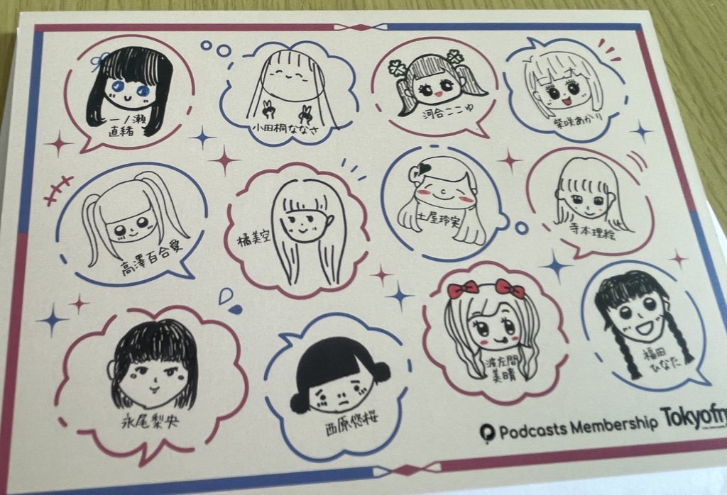 カレアイラジオのポストカード かわいい😊メンバー直筆サインは あの