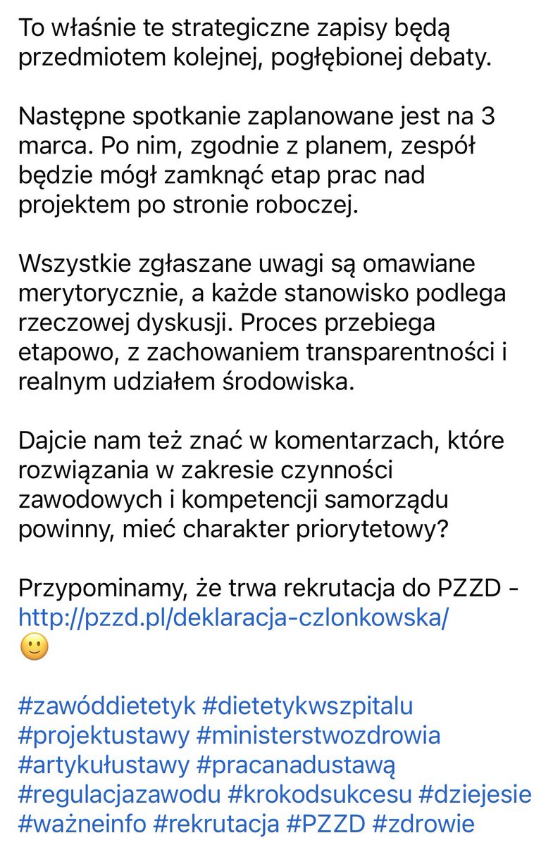 pzzd_official's tweet photo. Dzis odbyło się kolejne, robocze spotkanie zespołu pracującego nad projektem ustawy o zawodzie dietetyka - pod przewodnictwem Posła Bartosza Romowicza @romowiczbartosz oraz przy wsparciu
Mecenasa Konrada Drezno @PanPrawniczy.
Następne spotkanie: 3 marca 
Więcej informacji w linku https://t.co/gfyE1b6Zav