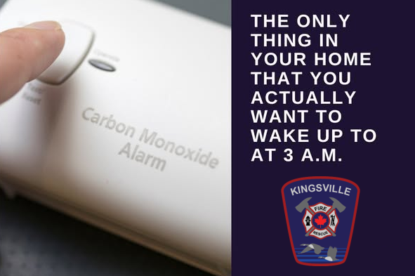 KingsvilleFD's tweet photo. Carbon Monoxide (CO) is known as the “silent killer” — it’s colourless, odourless, and invisible. The only way to detect it in your home is with a working CO alarm. https://t.co/c9iAxqj6zw