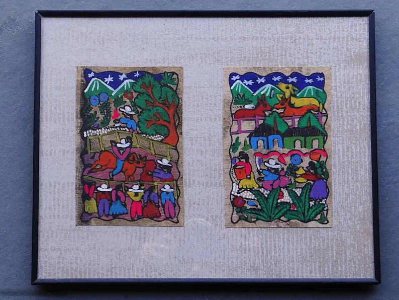 elementsdeco's tweet photo. Ancient tradition meets bold color: handmade Otomi designs on tree-bark amate paper.
These vintage Mexican bark paintings bring harvest festival energy to any space.
https://t.co/1XmewoO5rM  #IndigenousArt #Amate #MexicanHandmade #CulturalDecor #ArtForHome #Mexico https://t.co/49o38i6bFG