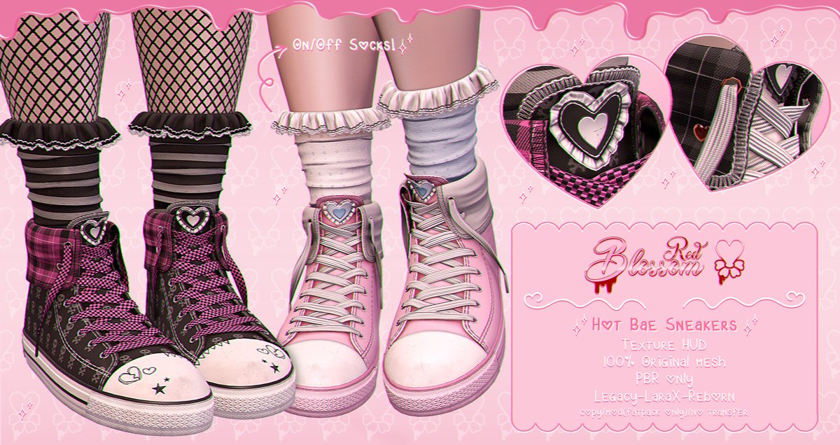 KawaiiFeedSL's tweet photo. { Red Blossom } Hot Bae Sneakers @ Anthology〡Taxi: https://t.co/xj69S22fnc
#SecondLife #RedBlossom #Anthology #slevent #slcontent #KawaiiFeed https://t.co/jmn8AzvBzY
