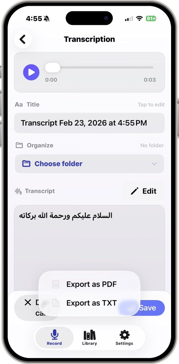 APPS_RH's tweet photo. جديد 
للايفون للايباد
يدعمً120 لغة

سجل صوت او ارفع ملف صوتي 
يرفع لك إلى ملف نصي
وتقدر تصدره كـ ملف text او pdf
https://t.co/cp7oqMf6aW https://t.co/ho787cEvVY