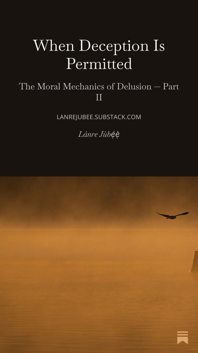 Why does divine sovereignty not intervene decisively and silence the lie before it gathers momentum? Why are lying spirits sometimes allowed to speak, and why are four hundred affirming voices sometimes left uncorrected?
open.substack.com/pub/lanrejubee…