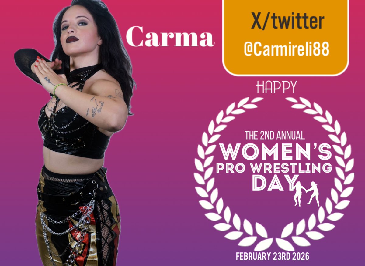 Happy Women’s Pro Wrestling Day to Carma. 
#WomensProWrestlingDay #WPWD2026
#WomensWrestling 
<a href="/Carmireli88/">Carmireli</a>