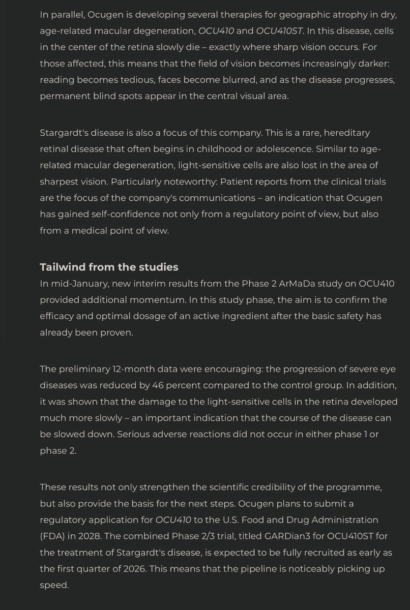 BRexNew's tweet photo. #Blindness #CurableDisease
Lead investor was RTW Investments, a renowned US healthcare specialist.
https://t.co/jD9Ck06eyV
#GeneTherapy #SeeTheFuture #MakeAmericaSeeAgain
#OCU400 $OCGN https://t.co/Nd4Dv2YTZf