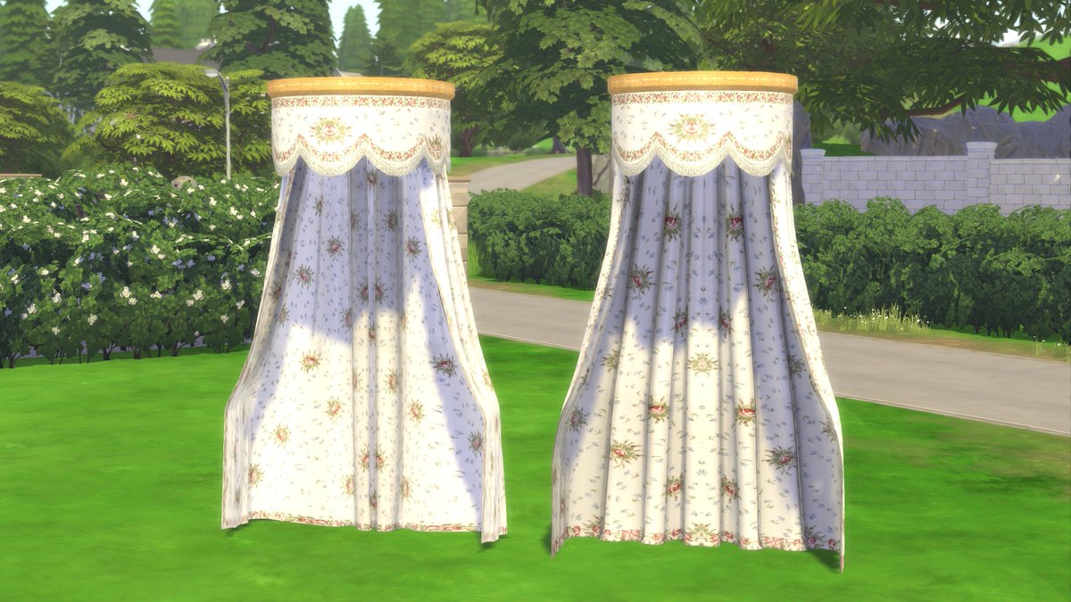 New set update! I decided to re-mesh the canopy and somehow managed to reduce the poly count.🤔 #wip #thesims #thesims4 #sims4cc #showusyourbuilds
p.s. right one is the new version