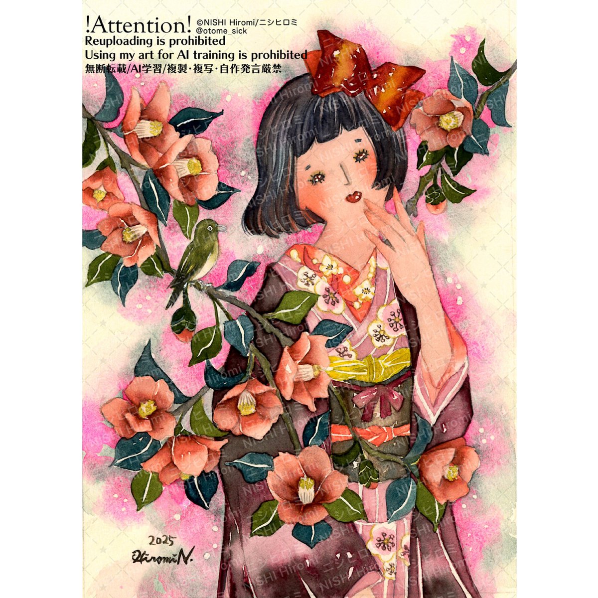 新作追加のお知らせ📢】 minneにサムホールサイズの額装原画を追加