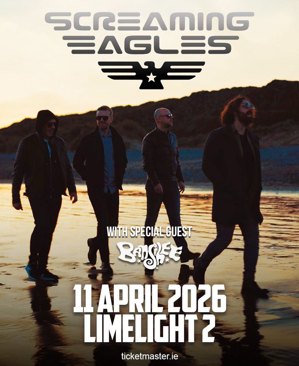 LimelightNI's tweet photo. SPECIAL GUEST ADDED 💫 Belfast Rock band Banshee will join Screaming Eagles at The Limelight this April! 

Grab your tickets now from Ticketmaster. https://t.co/nkhiE8MSUE