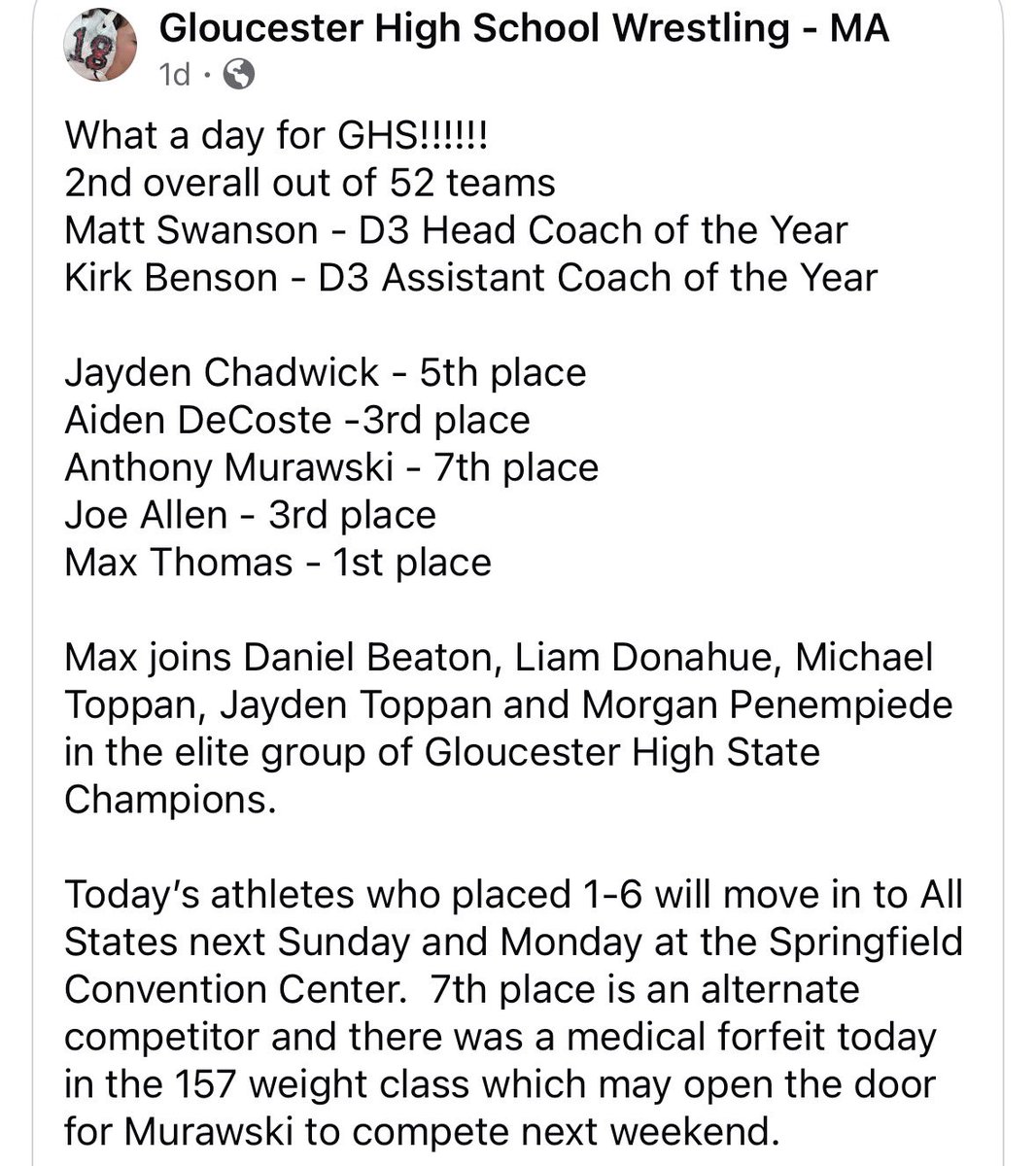 GHS Fishermen Athletics tweet media