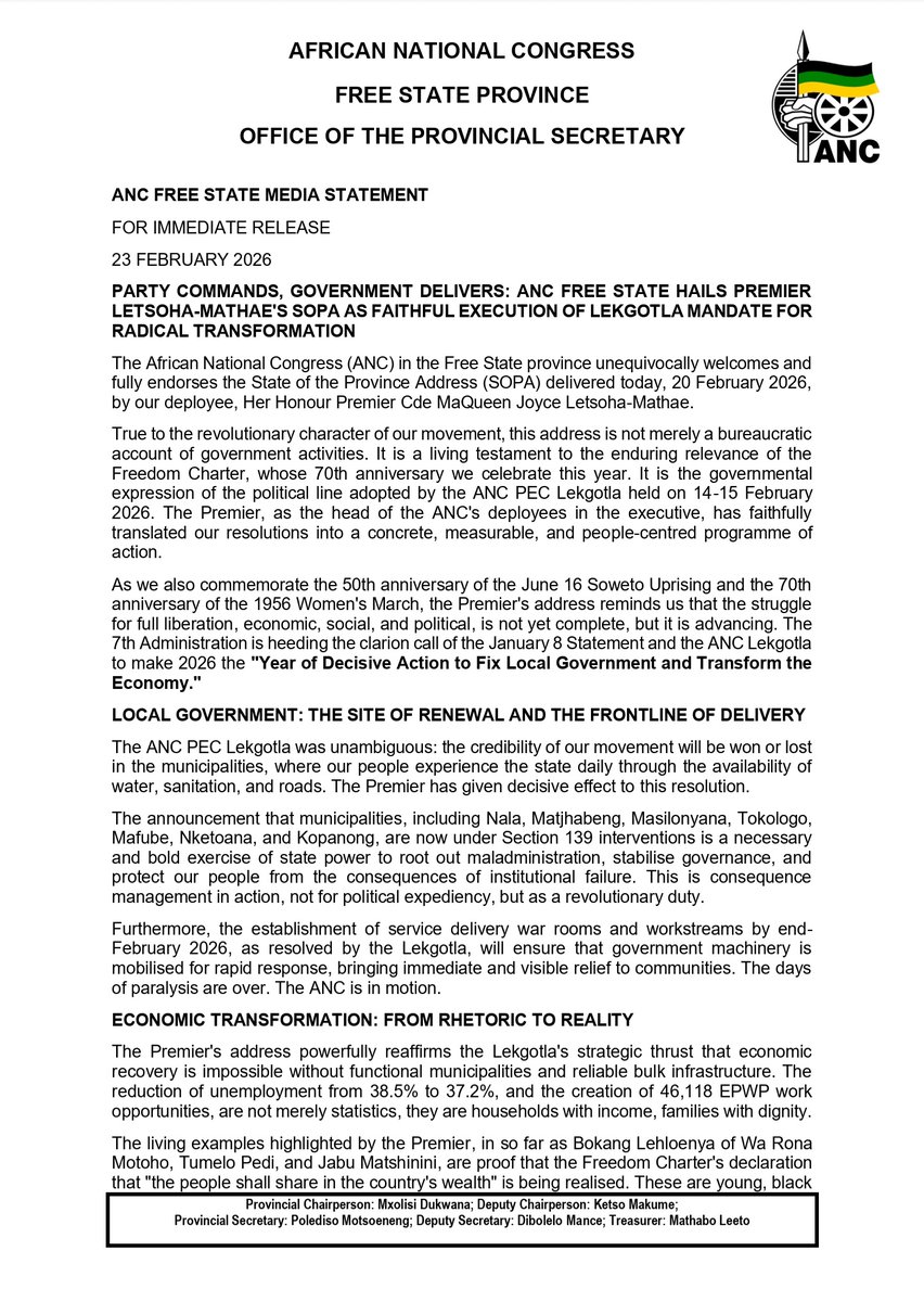 ANC Free State tweet media