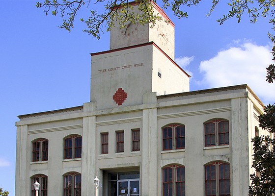 The Tyler County Courthouse was built in 1891 in an Italian Renaissance style.  countyprogress.com/tyler-co/