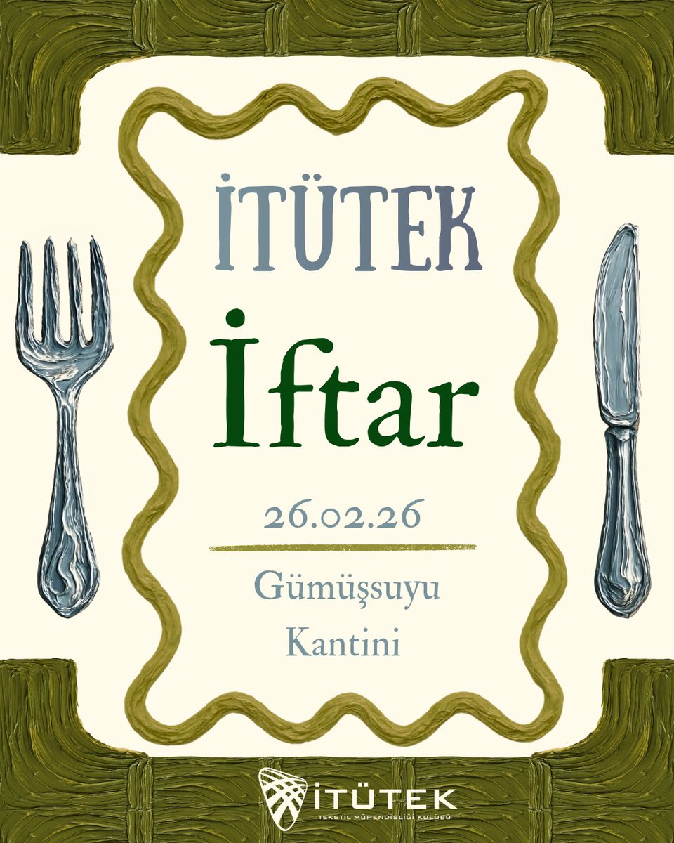 itutek's tweet photo. 26’sında Gümüşsuyu Kantini’nde iftarda buluşuyoruz 🌙

Ramazan’ın paylaşım ruhunu birlikte yaşamak ve döneme güzel bir başlangıç yapmak için aynı sofrada bir araya geliyoruz.

Katılmak isteyenlerin formu doldurması gerekiyor.
26’sında görüşmek üzere ✨

https://t.co/mkXcQIKxde https://t.co/idHMGOmQFB