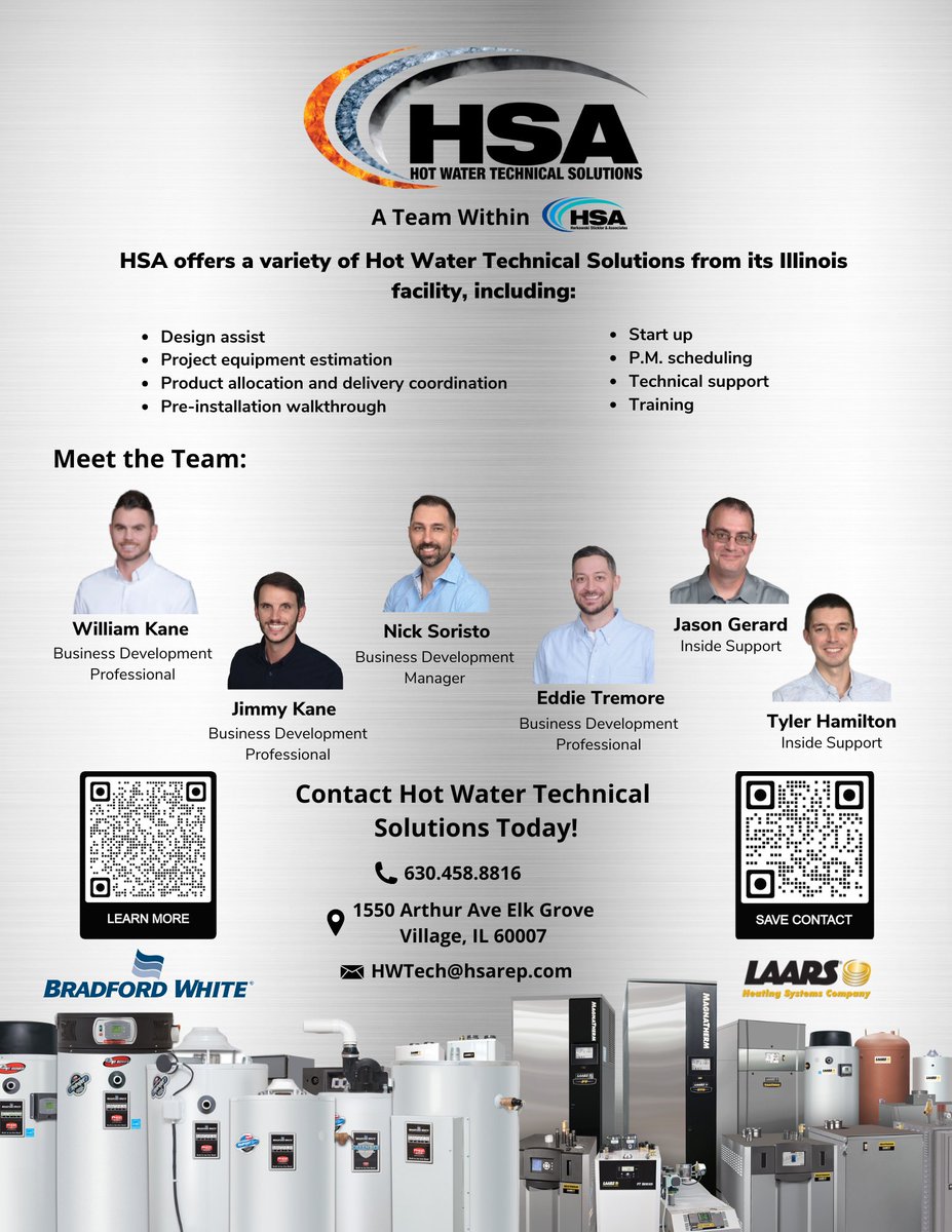 HerkowskiA's tweet image. Our Hot Water Technical Solutions team is growing—and we’re ready to take service to the next level. Now led by Nick Soristo, HSA is expanding our expertise to deliver faster, smarter, and more reliable hot water solutions. 
#HSASolutions #TechnicalService #hsareps