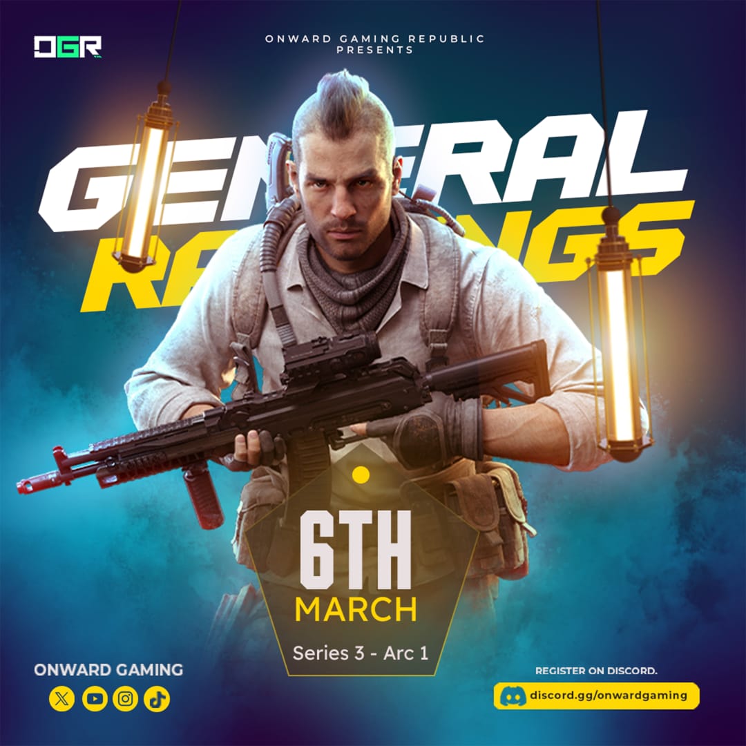 OGR General Rankings – Series 3 Arc 1 🚨

₦5,000,000 up for grabs this Series.
Arc 1 kicks off March 6, 2026.

💰 ₦500,000 Bounty (Tier 1–3 Wild Hunt active)
🏆 ₦3.5M Series Prize Pool (Tier 1–5)

Registration is OPEN on Discord 
discord.gg/codmrankings
Secure your spot. 🔥
