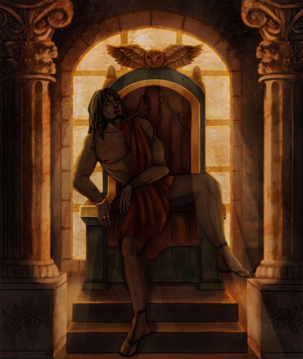 What if, dying, Antinous fell to the throne he so coveted?

[#Antinous #epicthemusical #fanart]