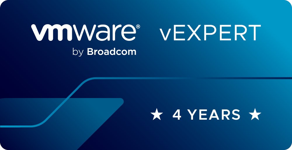 4 years in a row as a <a href="/VMware/">VMware</a> <a href="/vExpert/">VMware vExpert</a> member! 🎉

Grateful for this amazing community — the knowledge, the people, the growth. Special thanks to Corey for making it all happen! 💪 

#VMware #vExpert #VCF #Community