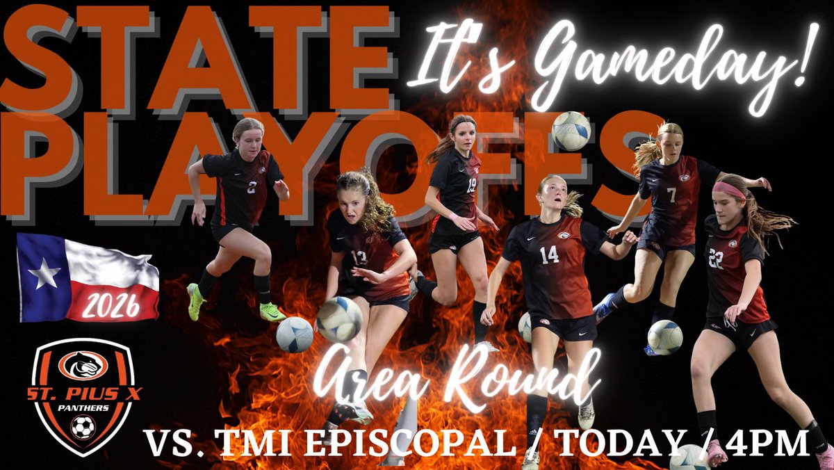 SPXGirlssoccer's tweet photo. 🚨It’s Playoff Gameday! TAPPS Area Round Home Game Today!  Come out, pack the stands and support your SPX ladies soccer! Panthers Ready! LFG! 🧡🖤🐾⚽️ 

🆚TMI Episcopal - SA
🗓️TODAY!
⏰ 4:00PM
🏟️SPX 
#spxpanthers🐾⚽️ #panthersprowl🐾⚽️ 
@SPXPanthers @HoustonChronHS @vypehouston https://t.co/3dBRtxeQl3