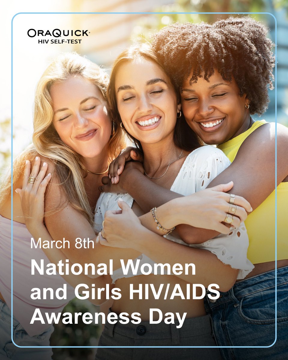 OraQuickIntl's tweet photo. 💜 It's National Women and Girls HIV/AIDS Awareness Day!

OraQuickTM HIV Self Test lets women test quickly, privately, and confidently at home.

✨ Your health is your power. https://t.co/Gb7MA1DoDi