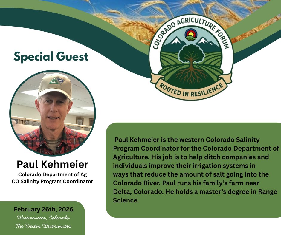 ColoAgLeaders's tweet photo. Robert Sakata, Greg Petersen, and Paul Kehmeier are teaming up for their breakout session titled: How You Can Take Control of Your Water. 💦

#RootedinResilience  #ColoradoAg Forum https://t.co/iG2o3pU0oE