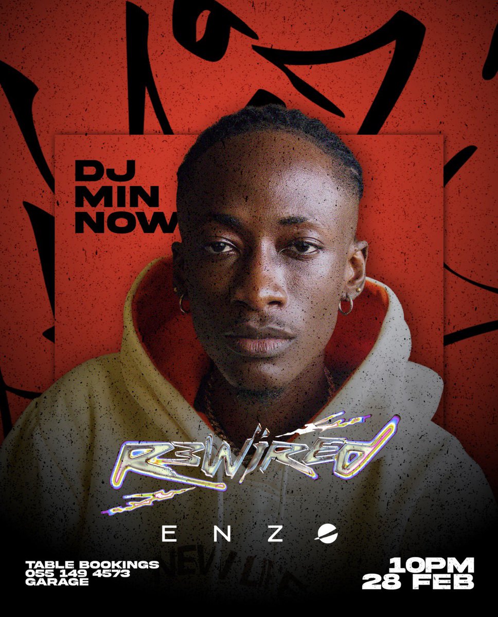 djbigstan's tweet photo. THE COUNTDOWN IS ON! ⏳
R3WIRED goes down THIS SATURDAY with DJ BIG STAN LIVE @ ENZO ACCRA 🔥🔥

https://t.co/K4rYc3DWiY https://t.co/R55DlQaNx9