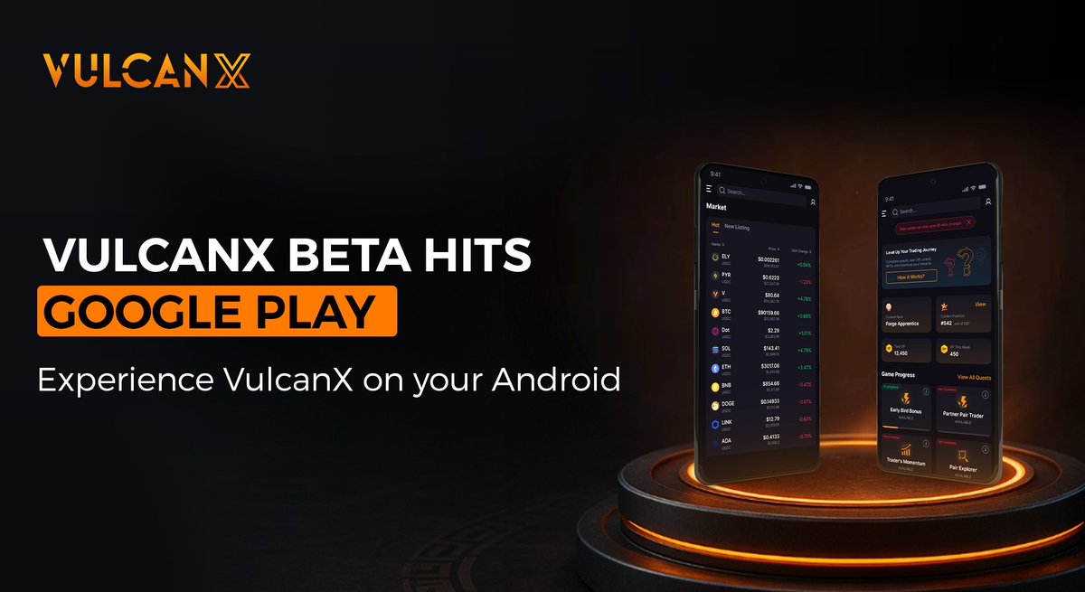 Let’s onboard the 35 million mobile crypto users.

The VulcanX Beta Mobile App is now LIVE on Google Play.

Experience the full VulcanX stack - from gamified trading to $PYR locking, all from your phone.

A bonus quest is also LIVE for new users.

Ready. Set. VulcanX.