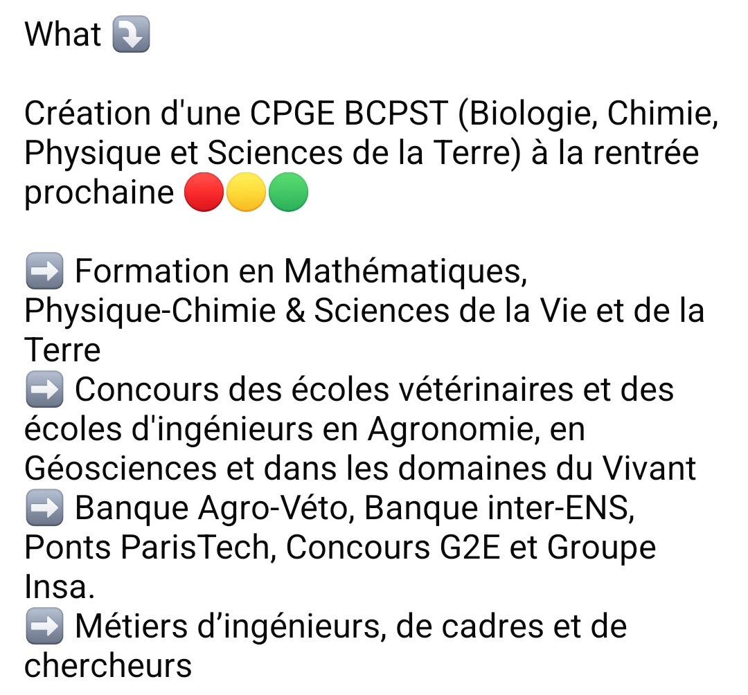 Bilatérale Rectorat-CTG en cours : formation, enseignement supérieur, orientation, constructions... Et depuis notre arrivée : +1 Classe Préparatoire aux Grandes Écoles pour nos étudiants. BCPST (Biologie, Chimie, Physique et Sciences de la Terre) au Lycée Damas de Rémire-Montjoly