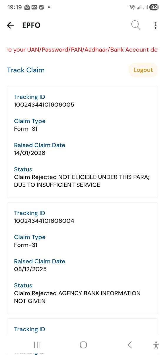 rupesh_fofaria's tweet photo. @epfodelhiwest @officialepfo @mansukhmandviya my another claim has also been rejected with pety reason. U say we will be able to withdraw funds through UPI and here my claims are rejected everytime. Need your intervention sir. https://t.co/i0LtlVInVw