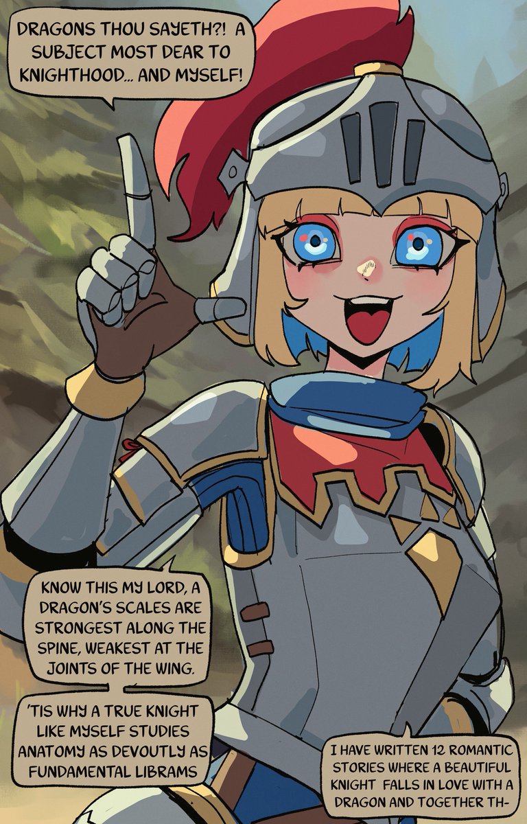 basedbinkie's tweet image. POV: Thou art a noble that hired a peculiar Knight to guard ye