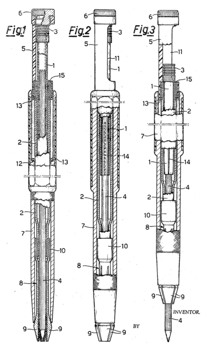 keuffel_'s tweet photo. これはRotring1305の特許画像。こう見てみると意外とシンプルな構造をしてる。 https://t.co/weDvir20aL