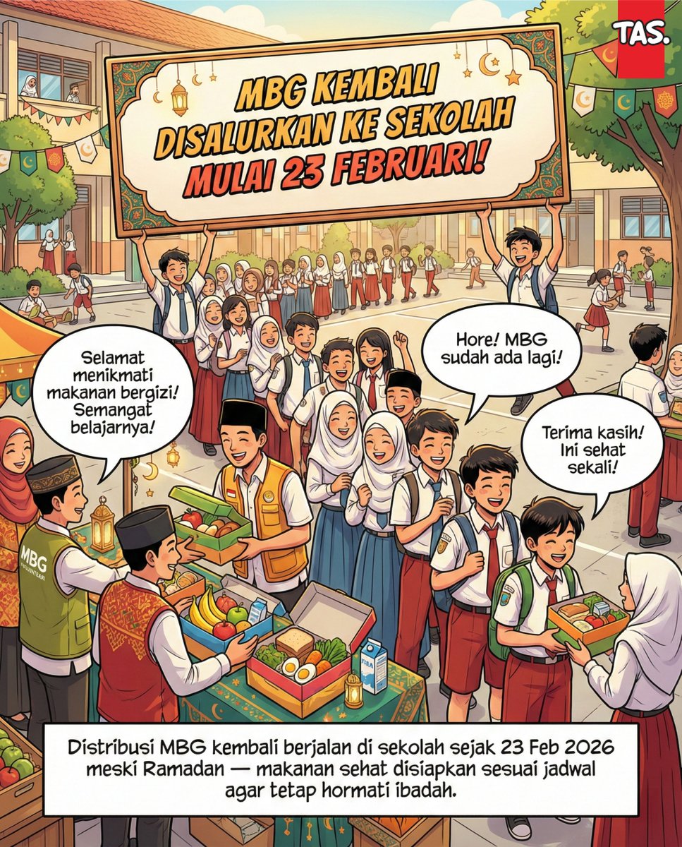 PittTayag's tweet photo. Senang sekali melihat semangat adik-adik menyambut kembalinya program Makan Bergizi Gratis di sekolah hari ini. Nutrisi yang terjaga tentu membuat belajar jadi lebih fokus.  #LanjutkanMBG https://t.co/3zpeHwRyEv